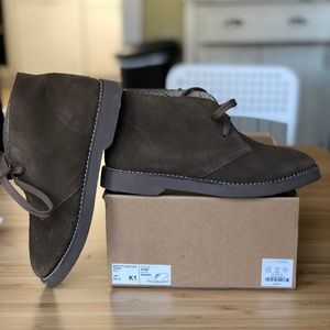 Boy’s Sz 1 Brown Suede Boots J Crew